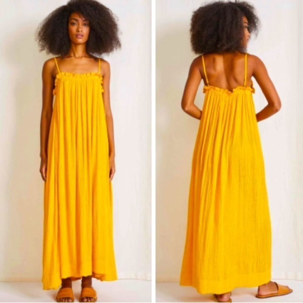 APIECE APART Pina Spaghetti Maxi Dress Mimosa 2X